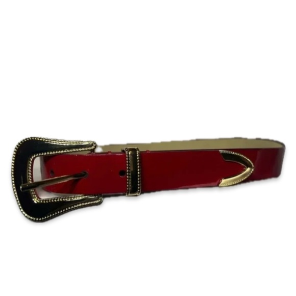 Western Style Red and Gold Belt - Picture 1 of 4